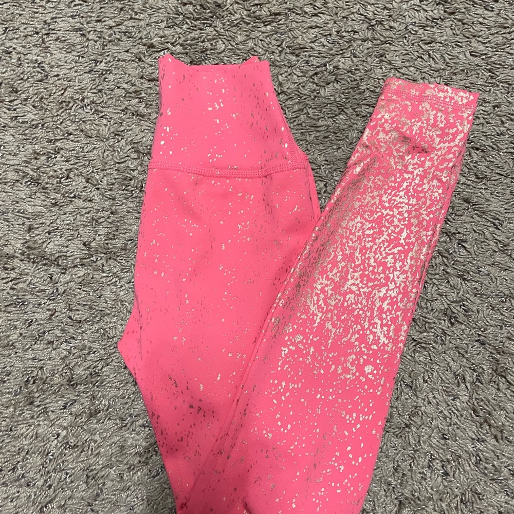 Buffbunny sz XS/ rose leggings with rose gold details